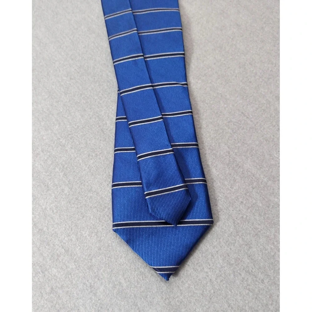 Nautica Silk Repp‎ Mens Tie Blue Striped Preppy Ivy Classic Business Necktie